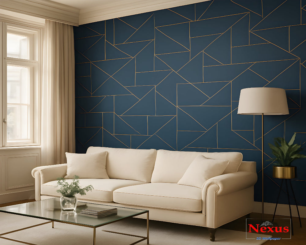 3D Wallpaper Sapphire Geometry SKU# WAL0716